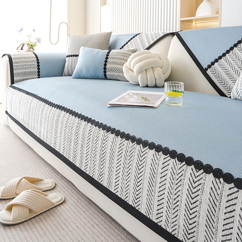 2025新款沙发垫组合沙发通用夏天季沙发凉席坐垫子防滑套罩盖布