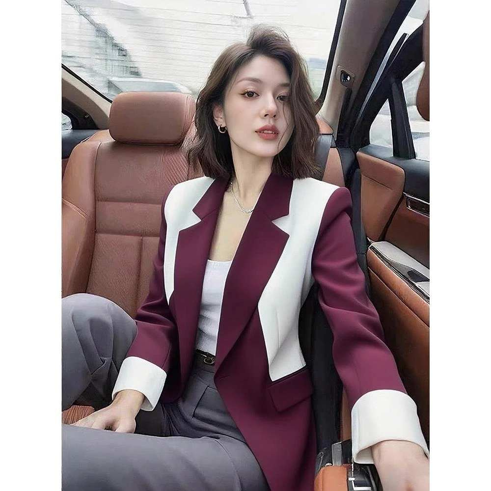 2025秋季新款气质轻奢高级感时尚时髦洋气巨好看超火撞色西装外套