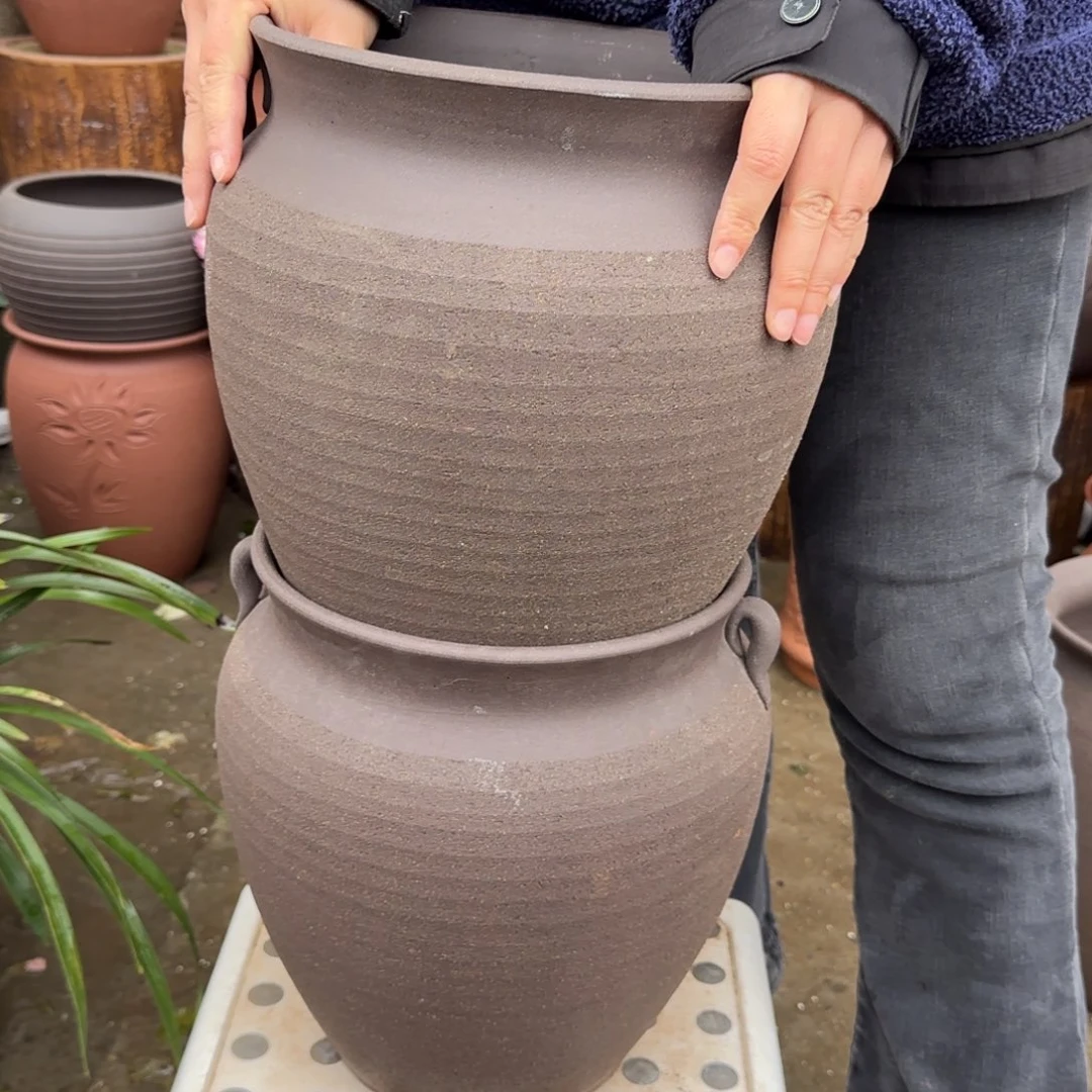 紫砂花盆口25高30宜兴紫砂