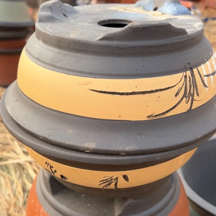 红陶紫砂碗盆口25