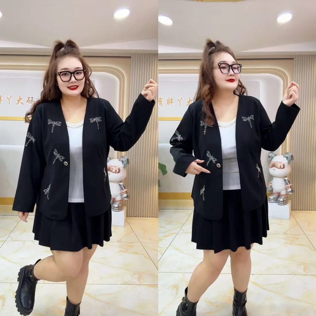 1099欧货重工蜻蜓烫钻洋气时装西服外套