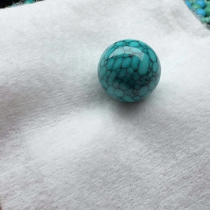 卡22绿水草纹圆珠 单珠一颗