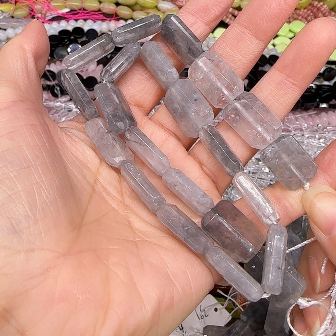 玛瑙/玉髓合金珠宝半成品云水晶牌子12-18mm一条