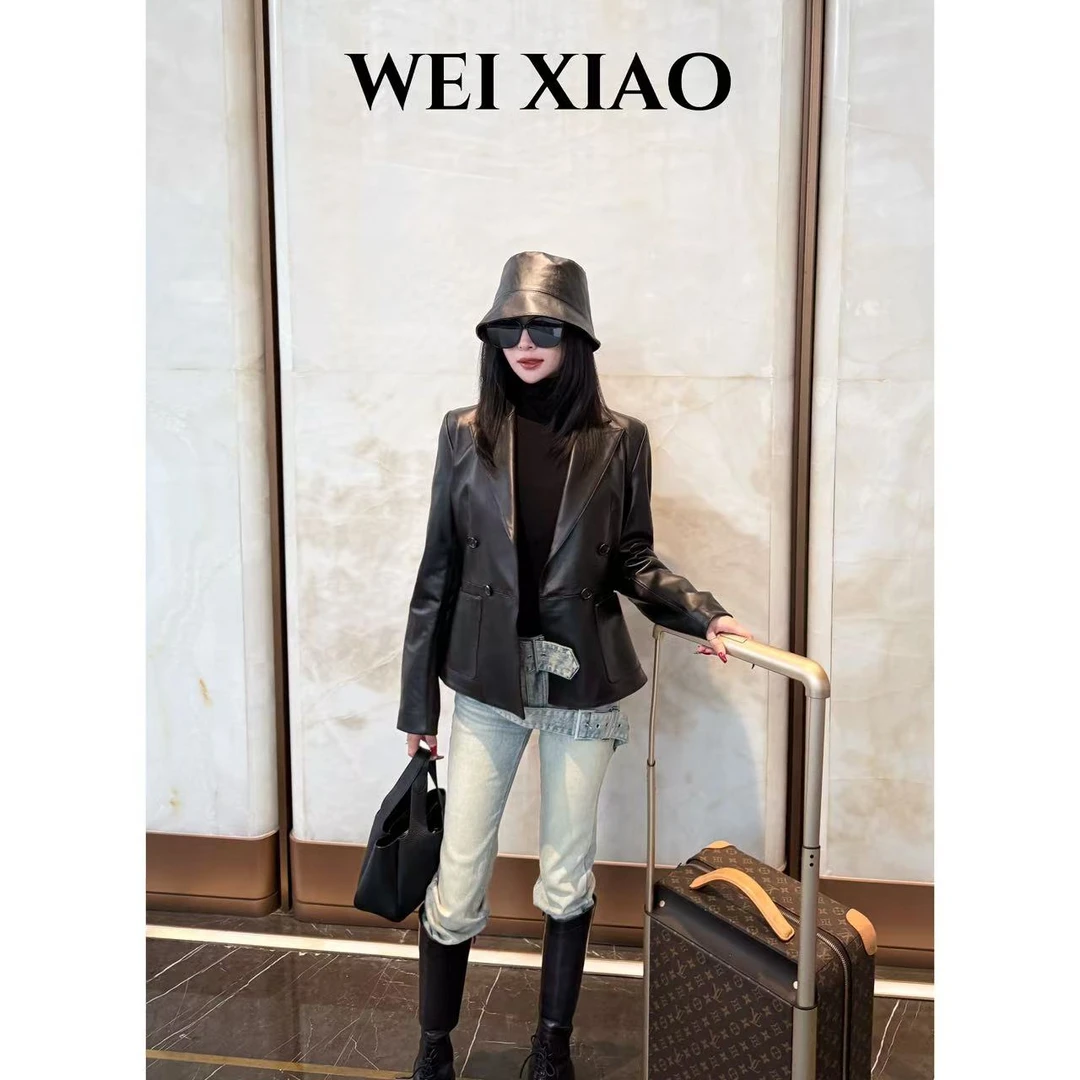 微笑家 极简系列【小松露】皮衣外套