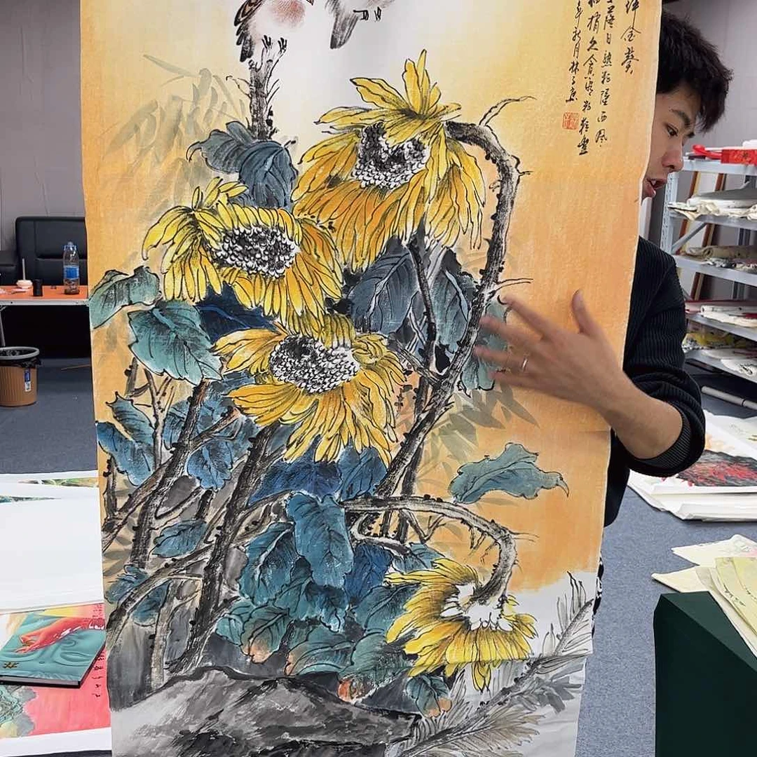 国画纯手绘宣纸国画大放漏