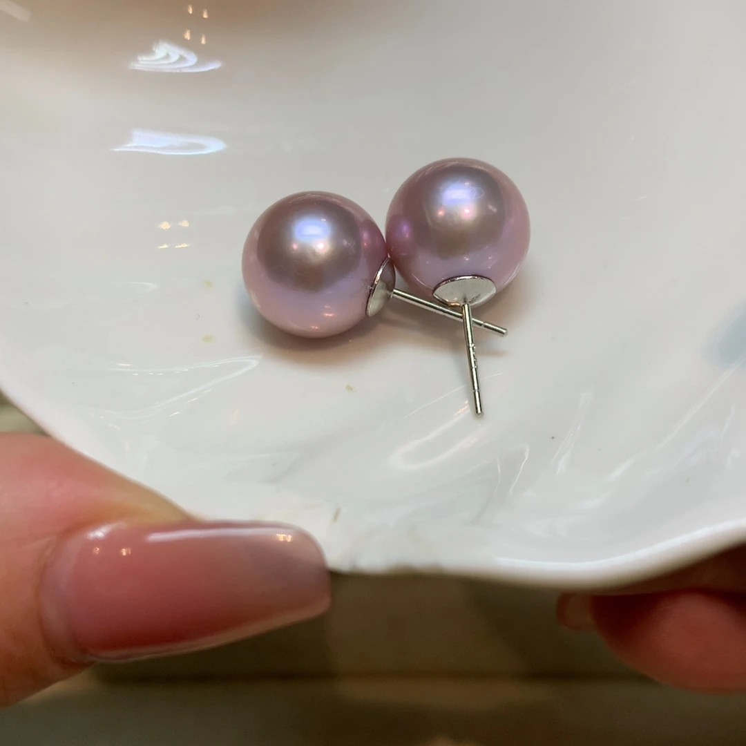 淡水珍珠耳饰银S925镶嵌