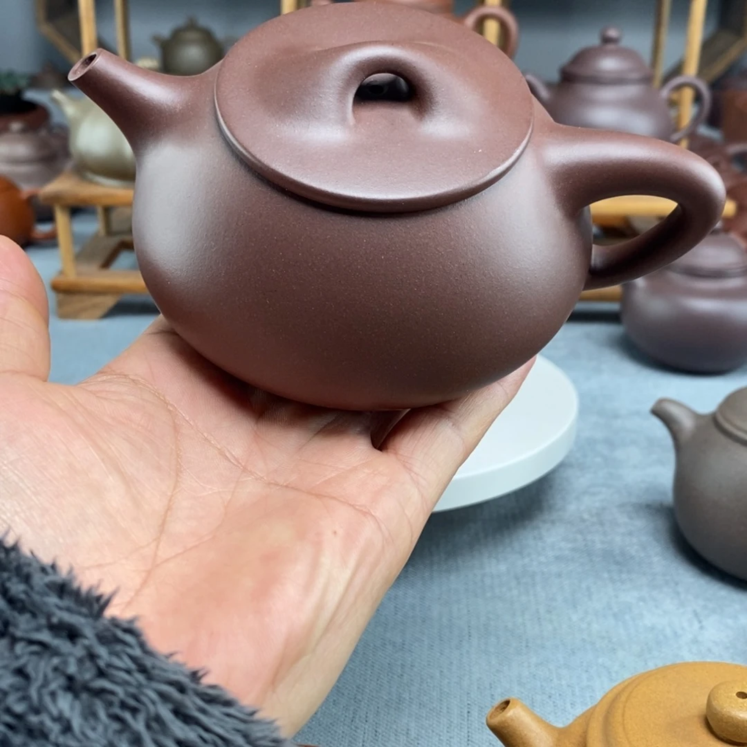 紫砂茶壶黑星萦泥光明瓢