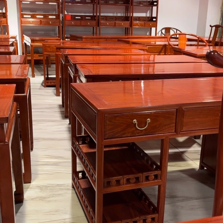 2***2端景台紫檀木类缅花茶桌