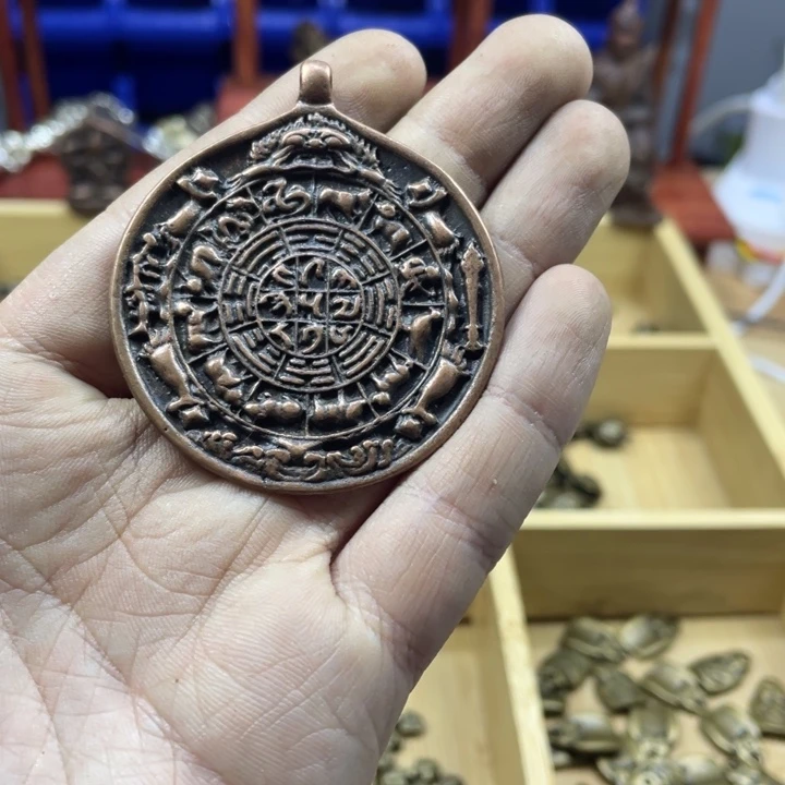 藏传挂牌紫利马一个手工翻砂