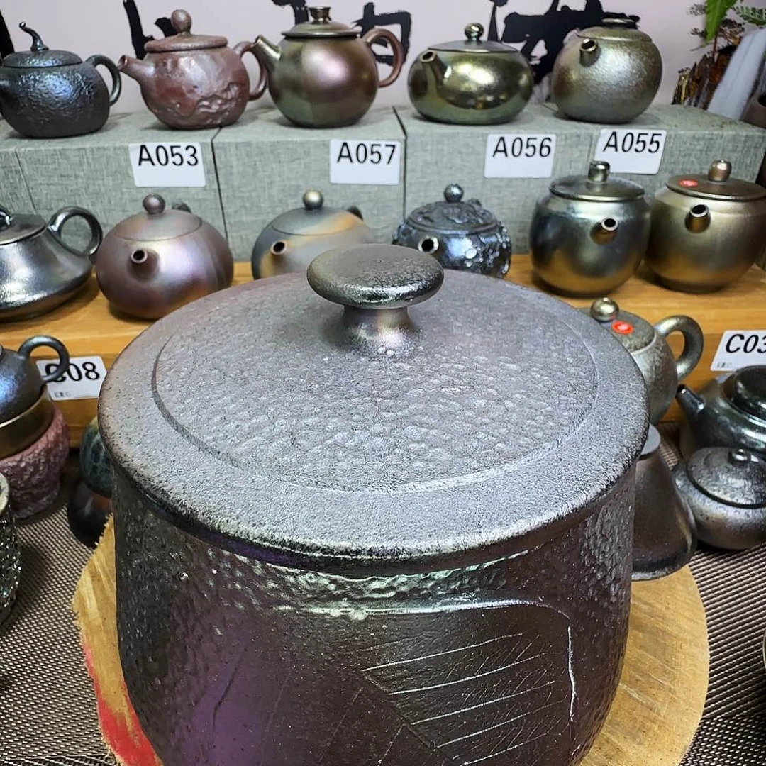 罐谓**忧建水紫陶柴烧茶叶罐
