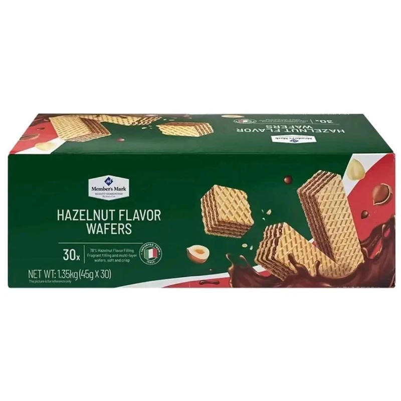 「MembersMark/山姆」意大利榛子味威化饼干1.35kg(45g*30)休闲小零食【京东顺丰】