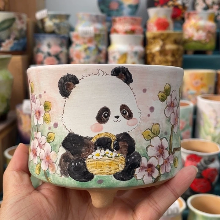 口径9.7深度6.5熊猫