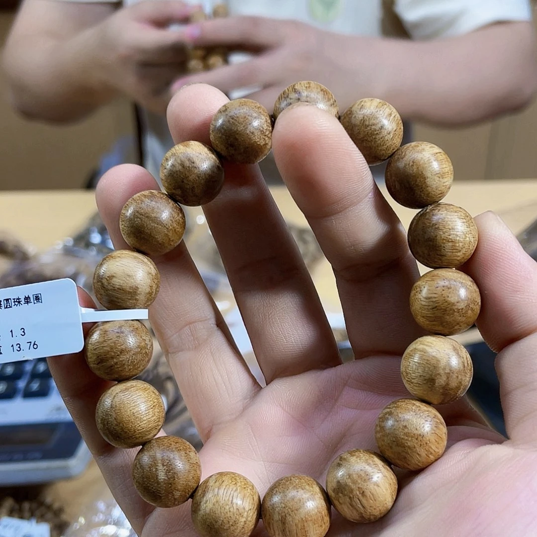 手串沉香野生柬埔寨圆珠单圈1.3/13克多样性发一