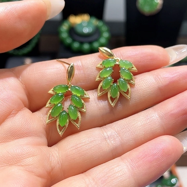 和田玉（碧玉）银S925镶嵌戒指