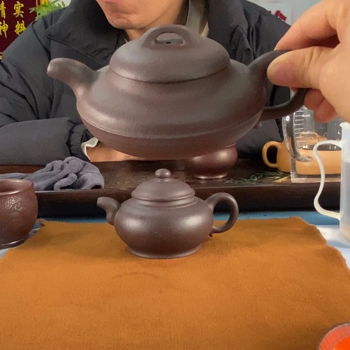 紫砂茶壶生**限天青线圆200左右的容量
