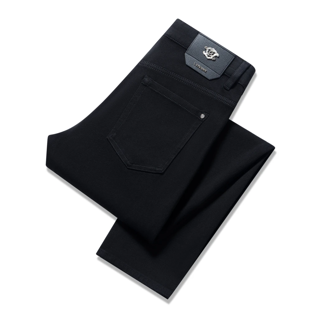 四面弹防褪色大直筒裤男宽松时尚活力风长裤子男士微弹直筒牛仔裤