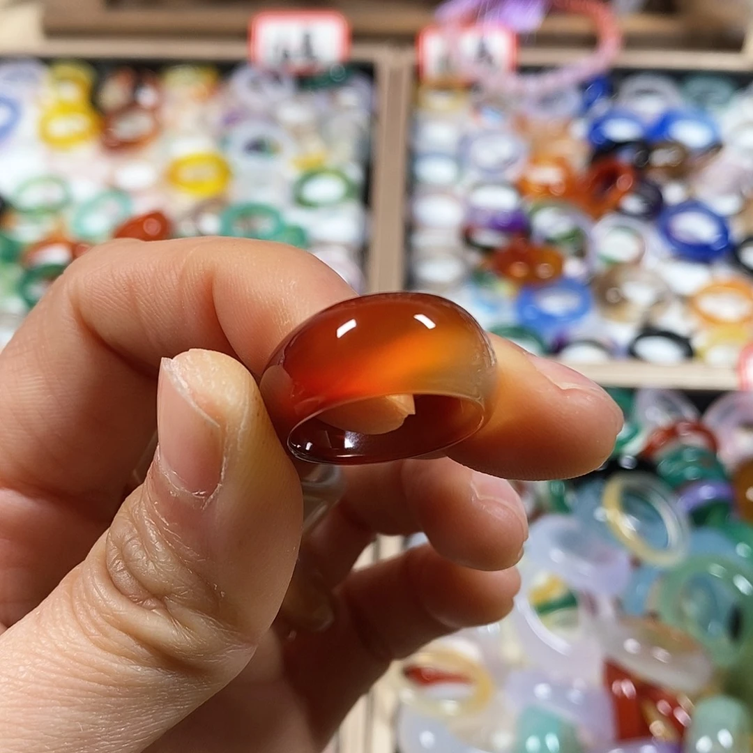 玛瑙/玉髓戒指未镶嵌风****川