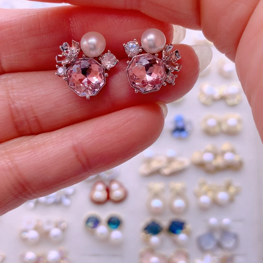 淡水珍珠耳饰合金