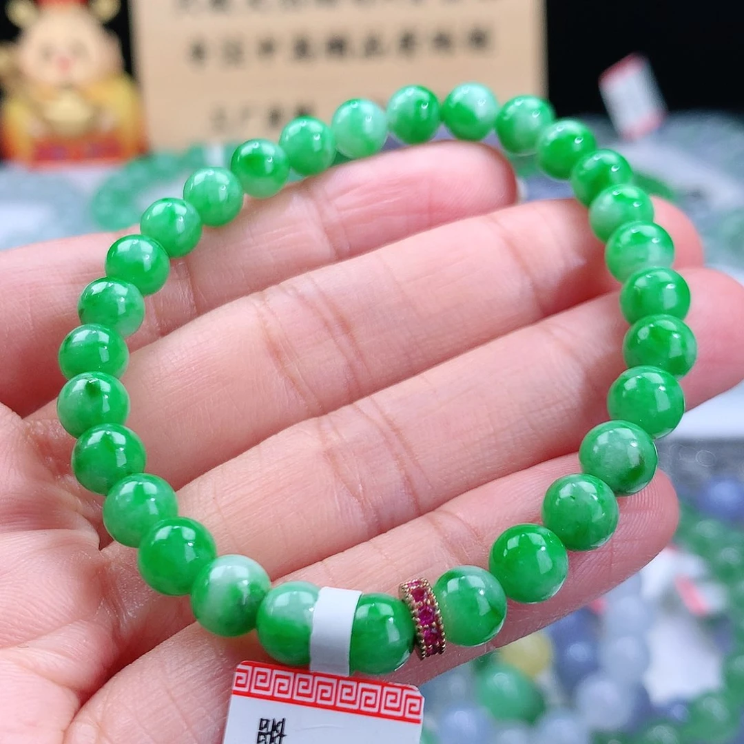 翡翠手链未镶嵌卡6.7mm