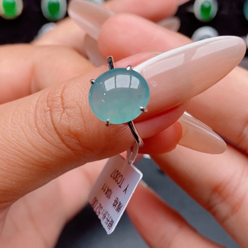 S925银镶嵌纯天然a货翡翠戒指（不含证书，需要请单拍证书链接）