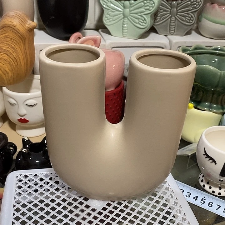 摆件陶盆有孔 微瑕介意勿拍