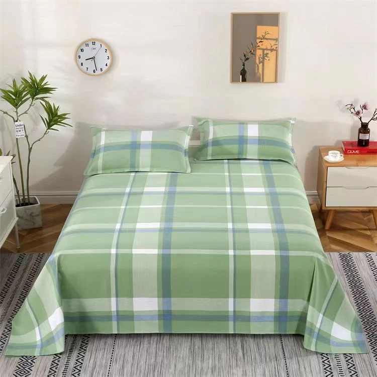 【绿格子】老粗布布块加工定制床单 枕套老粗布大炕单双人床单