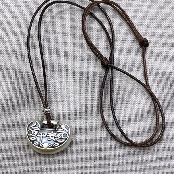 吊坠足银皮 6957-足银平安锁吊坠18*24mm