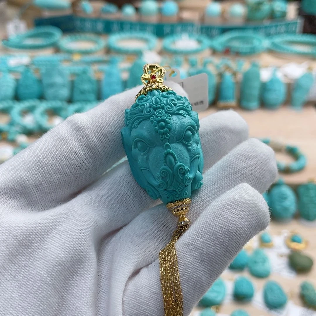 绿松石珠宝奇石18K金镶嵌Ｘ