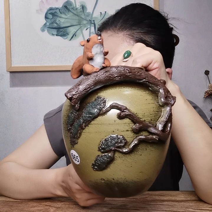 粗砂不规则童趣系列作品花器收纳