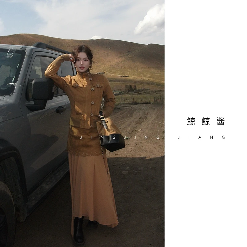 ZOZ鲸鲸酱【摩登世纪】法式复古设计感半身裙小众宽松女休闲长裙