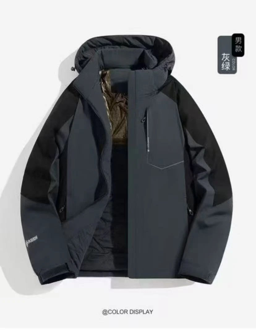 秋冬男士七防户外休闲轻薄款薄棉冲锋衣6628