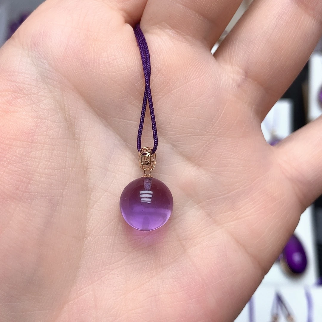 紫晶18K金镶嵌吊坠(赠链)L