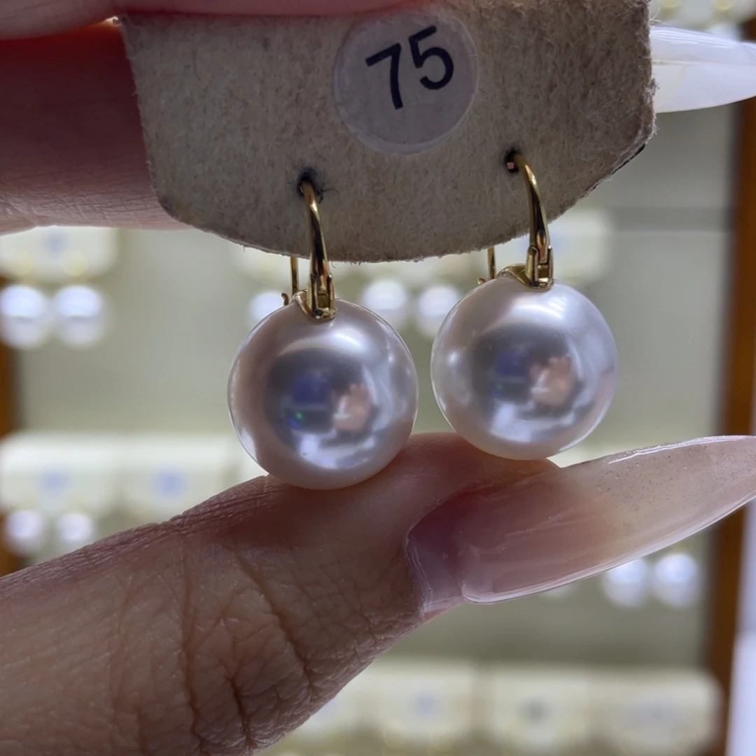 淡水珍珠耳饰18K金镶嵌