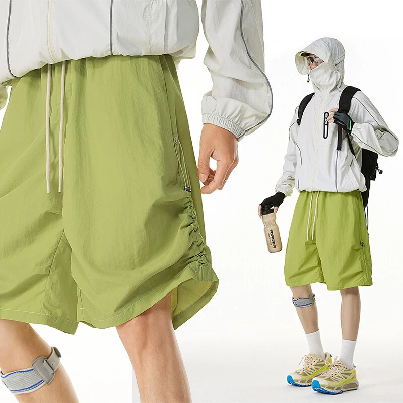 X2012夏季休闲运动短裤户外美式轻薄抽绳设计宽松速干五分裤