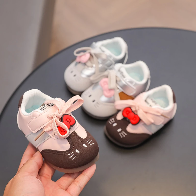 婴儿学步鞋秋季新款宝宝鞋子卡通猫女宝鞋1一3岁小女童鞋鞋子娃娃