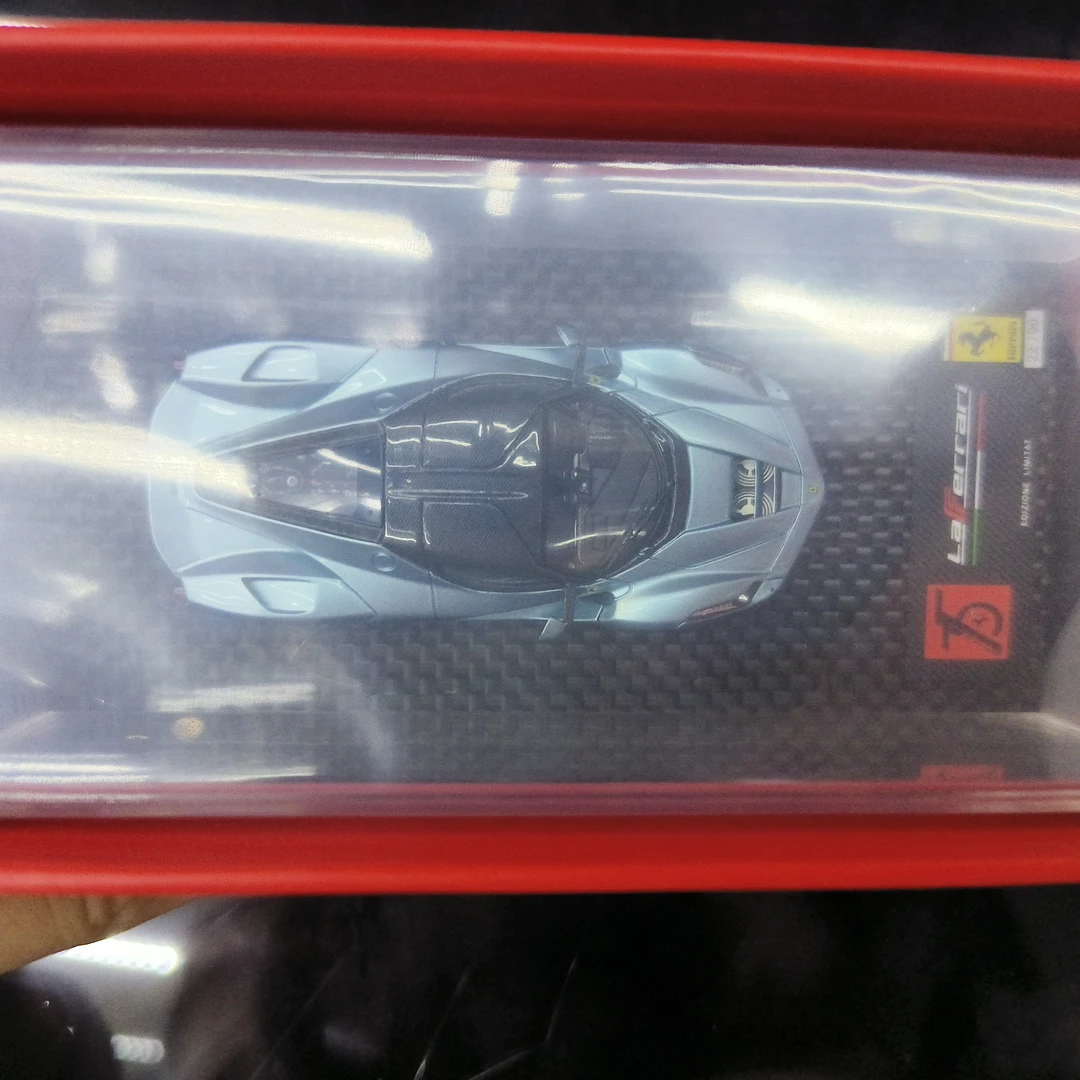 DMH 1/64 法拉利 Laferrari 拉法 冰蓝色白内碳底 树脂车模