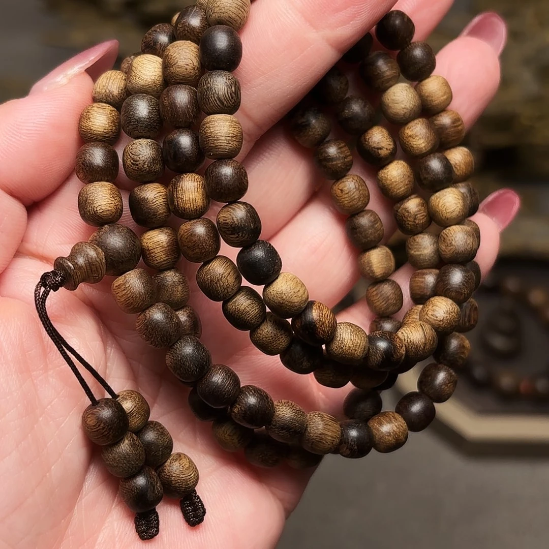 沉香手串越南芽庄黄棋楠瘤疤07×108