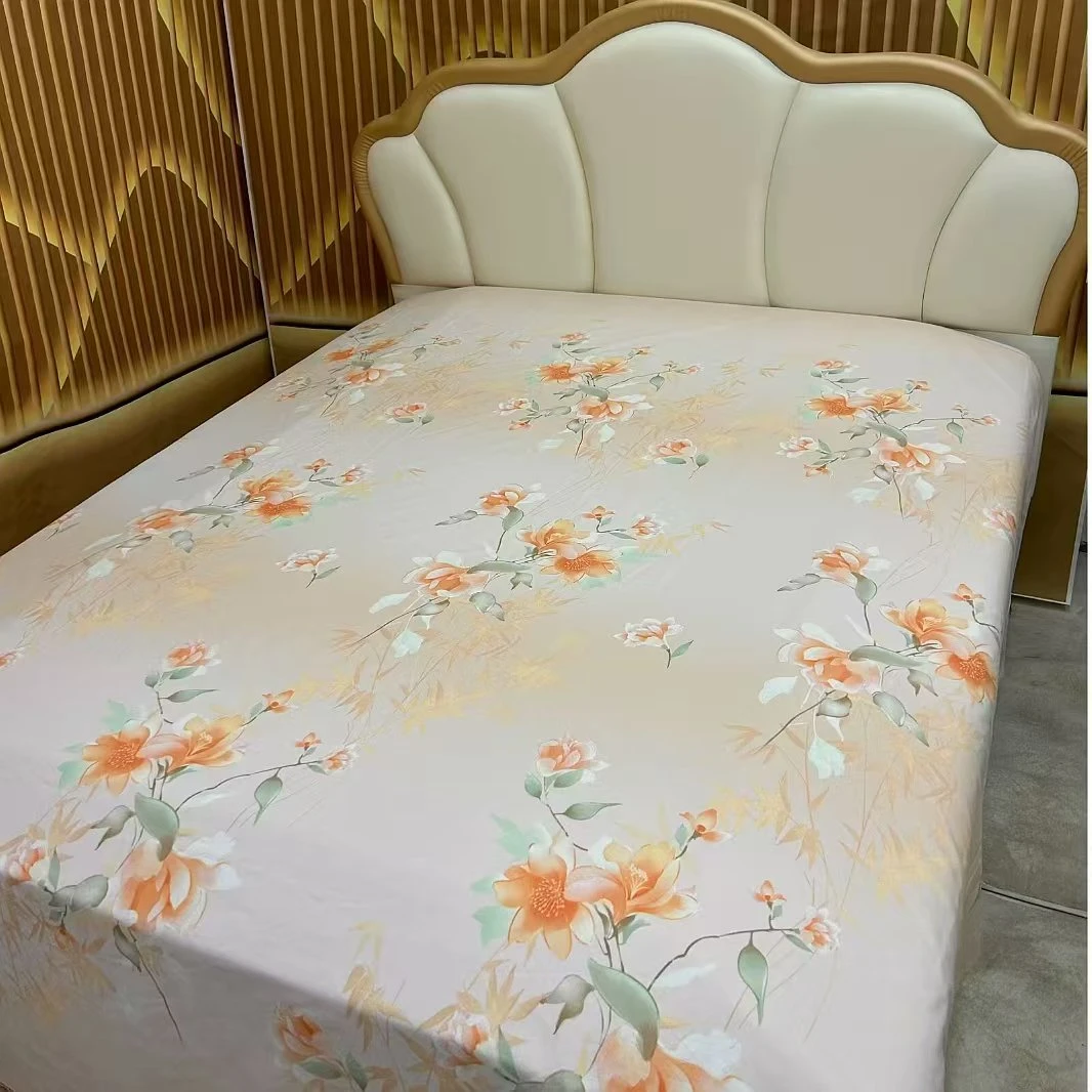 【桔色花香】2.0米床单老粗布 吸汗透气