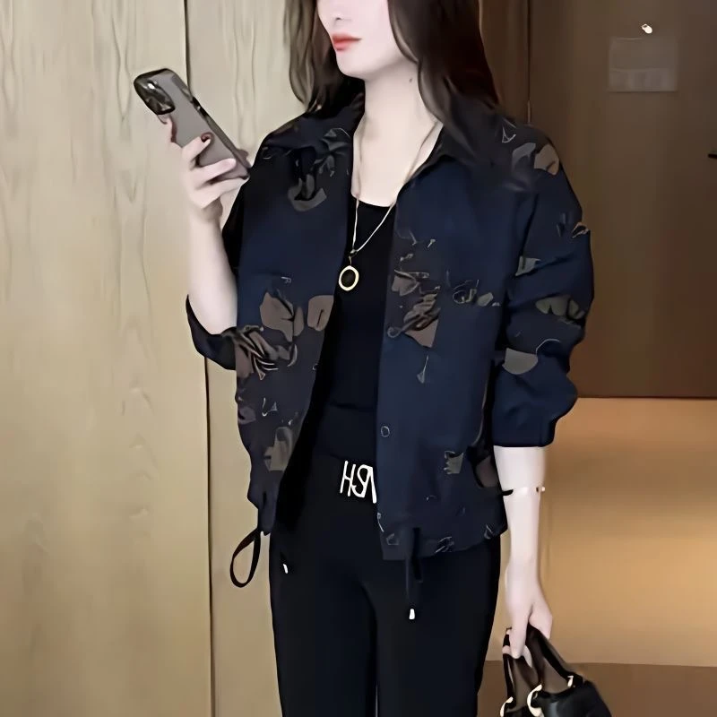 2025春季新款气质洋气短外套女显瘦印花时尚百搭宽松减龄优选