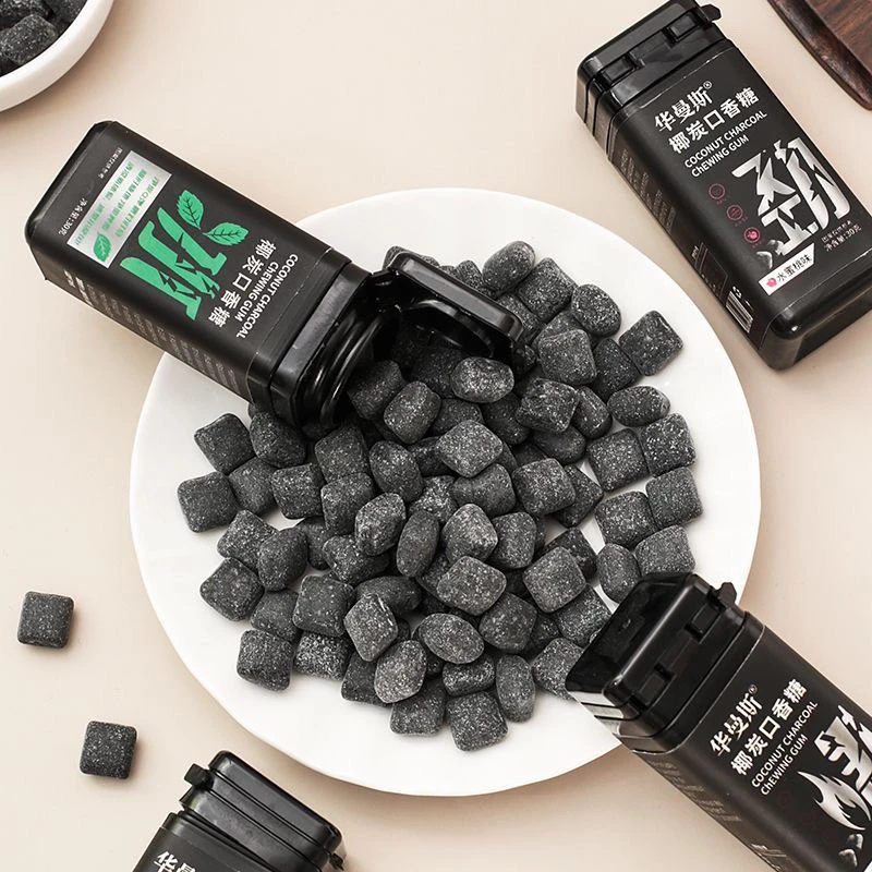 【4瓶更划算】椰炭口香糖薄荷清新瓶装水果味糖果随身携带休闲零食