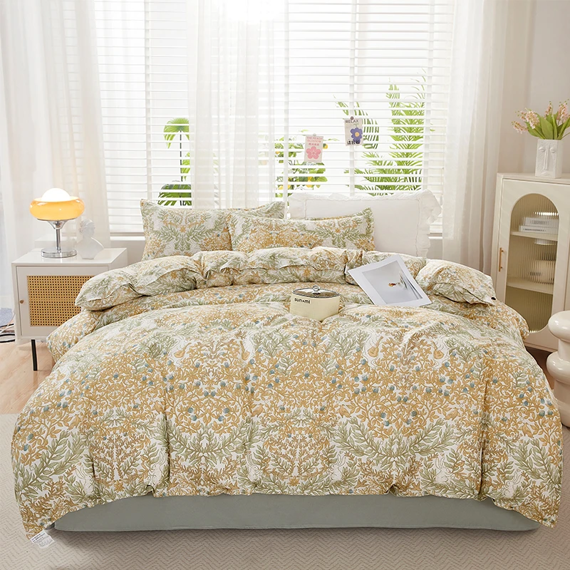 繁花似梦2x2.3米四件套双人大床床品套件加厚磨毛2025新款斜纹