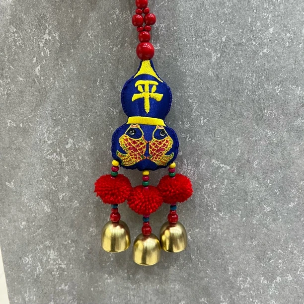 孤品玄关摆件  蓝色小鱼葫芦