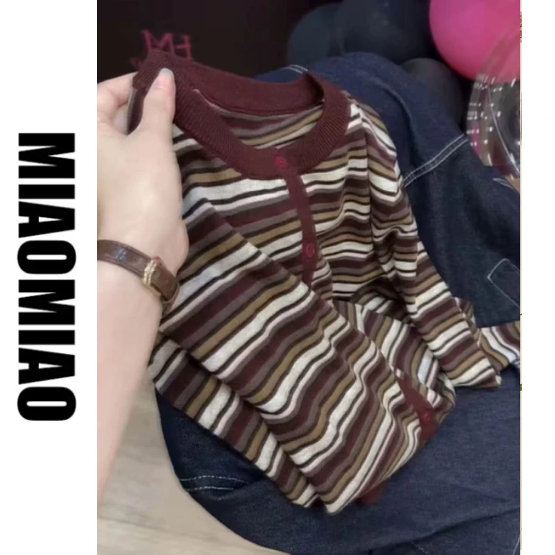 【秋风落叶】大码早秋针织开衫外套女生外搭