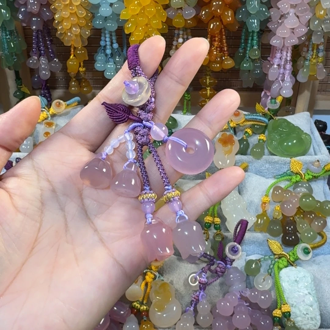 玛瑙/玉髓未镶嵌钥匙挂