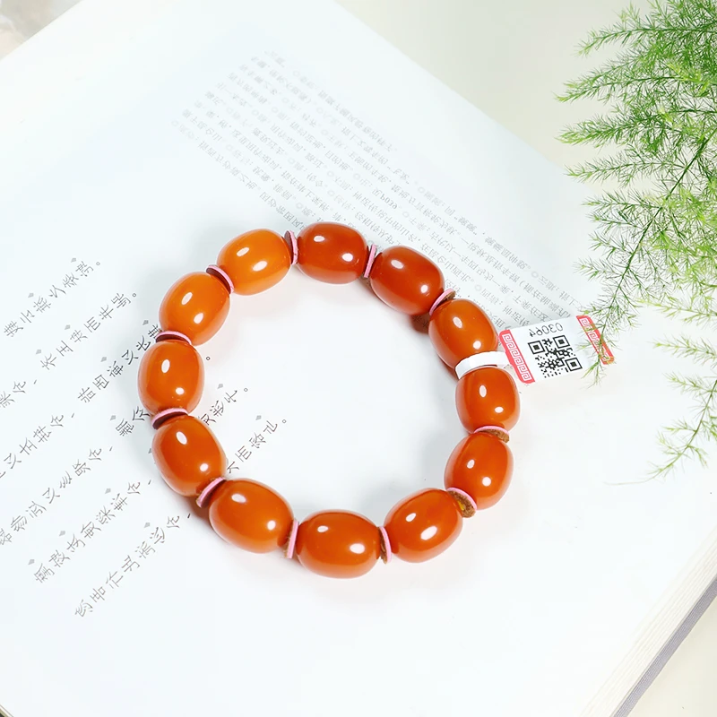 天然琥珀蜜蜡枣珠手串SC122