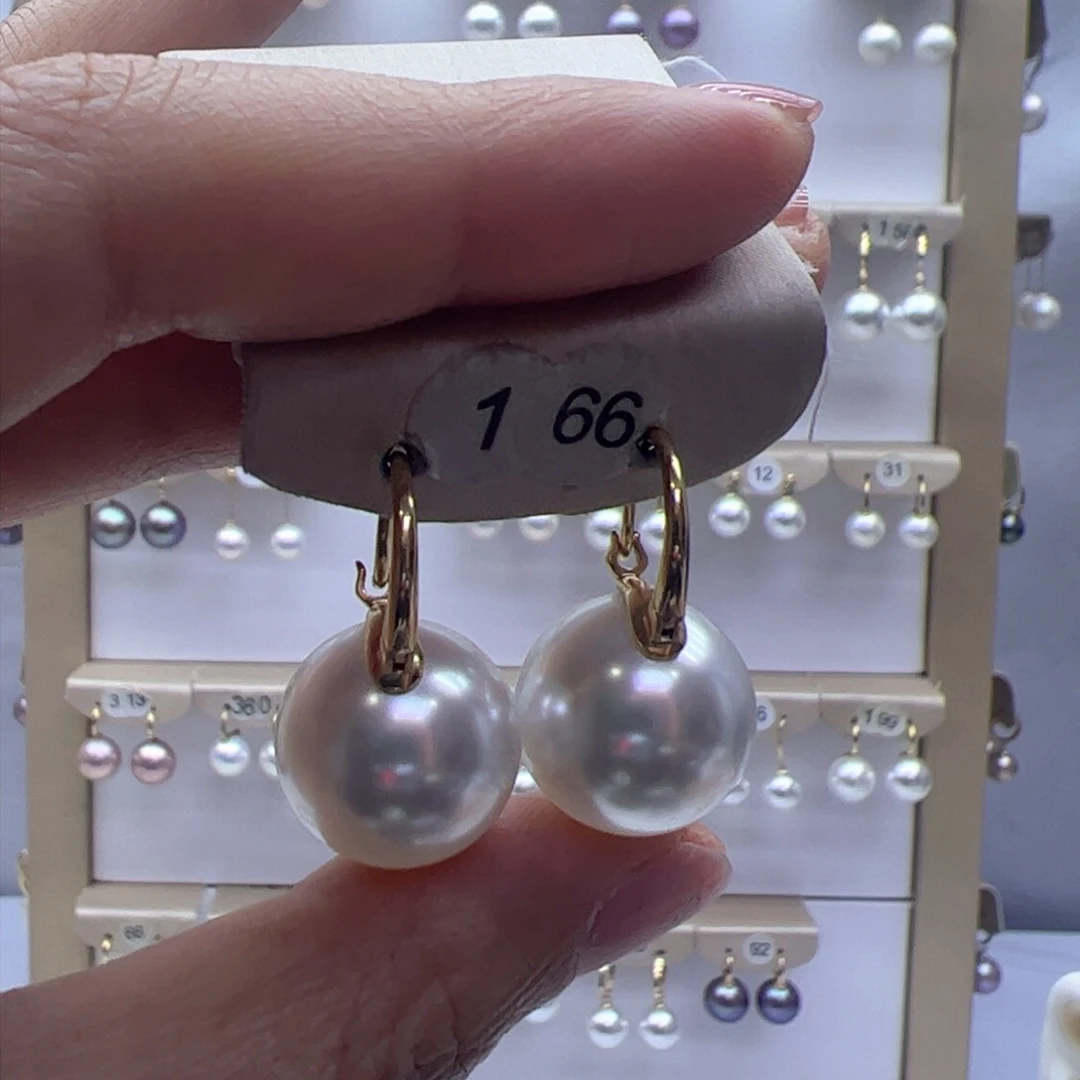 淡水珍珠耳饰18K金镶嵌