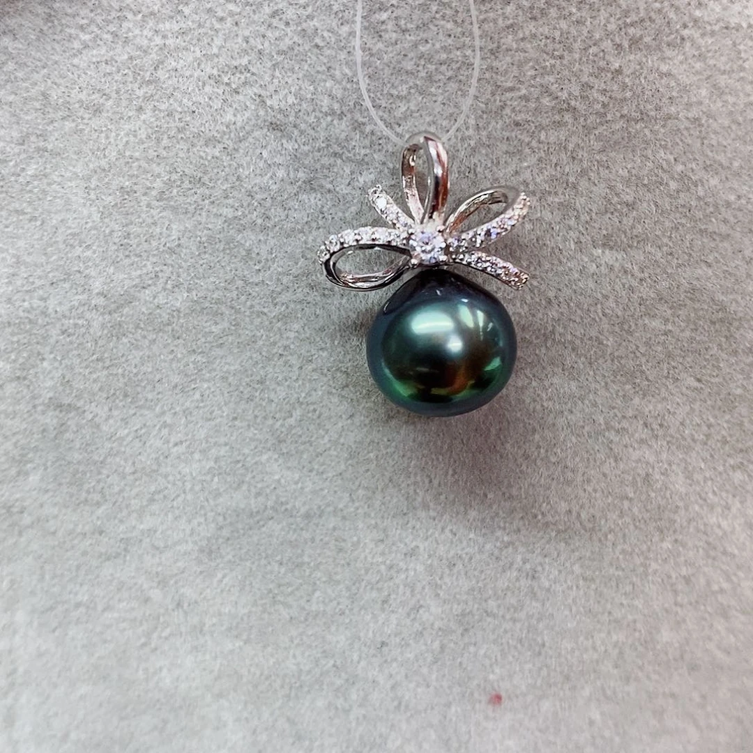 吊坠(不含链)银S925镶嵌海水珍珠10-11