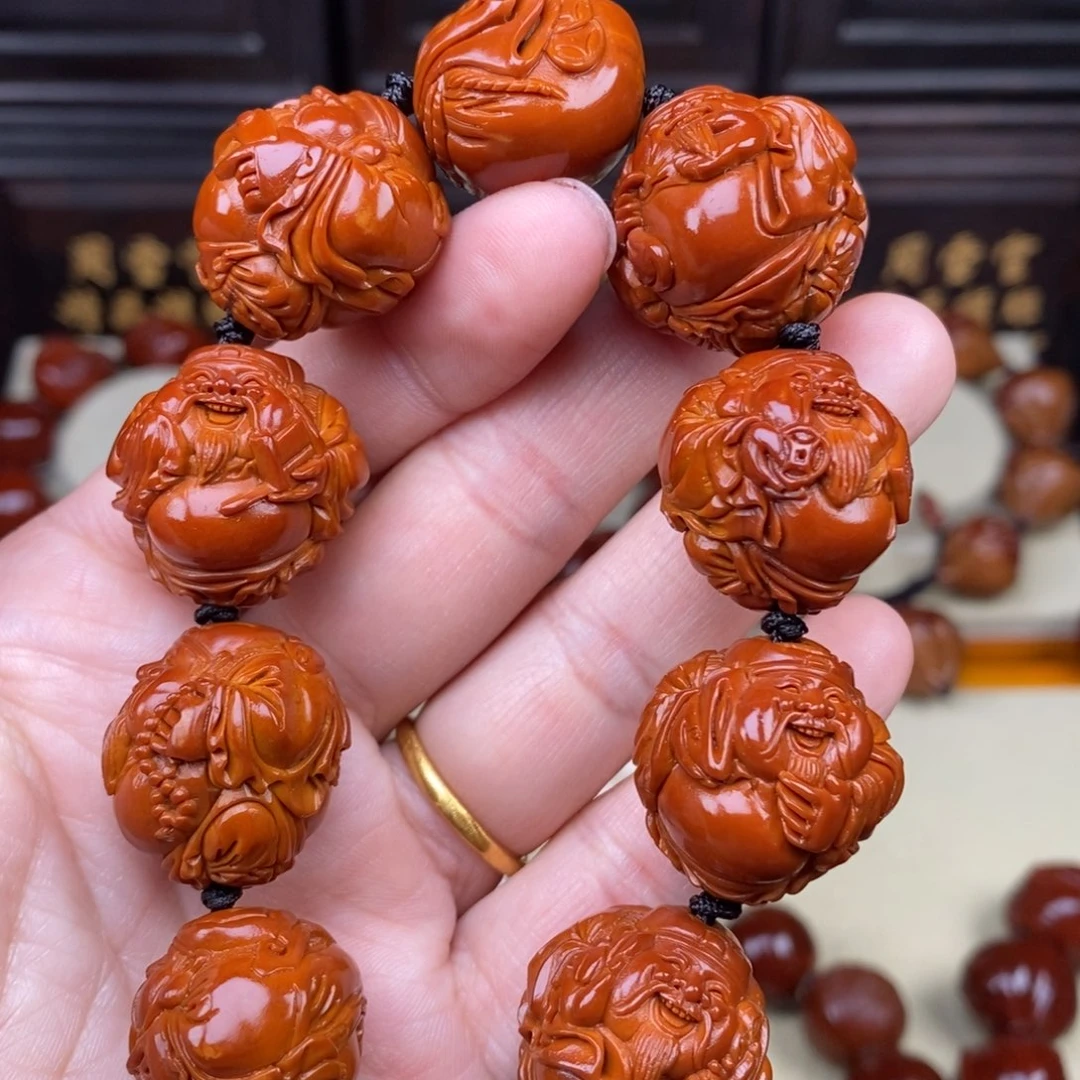 吊坠橄榄核八宝财神