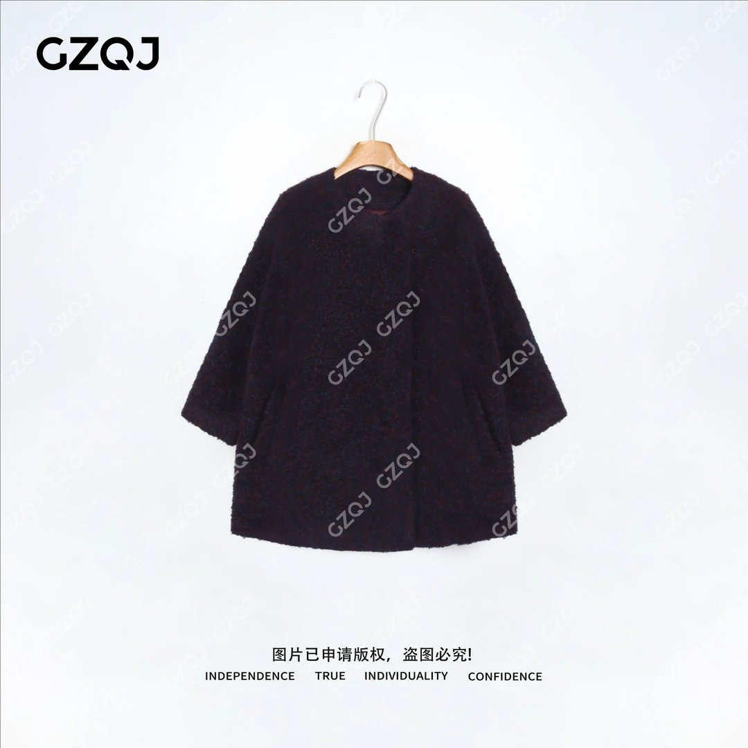 老琴私服【紫绒星云】鹅绒羊毛羊驼毛马海毛羽绒服外套女冬新款 102