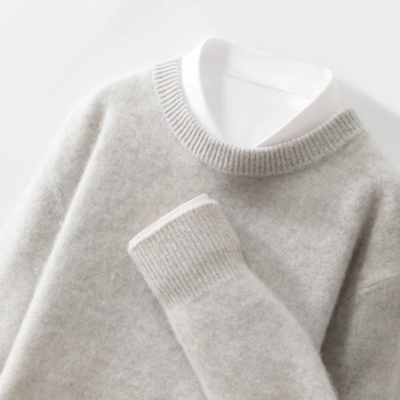 一件应对各种场合！新款100澳洲羊毛七针加厚男圆领百搭休闲打底衫
